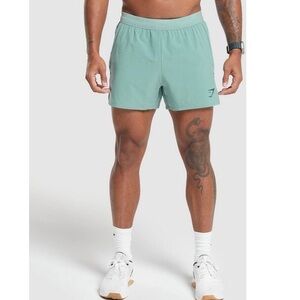 GYMSHARK Apex Run 4” Shorts | Mens Medium Ink Teal Blue | Hybrid Running Shorts